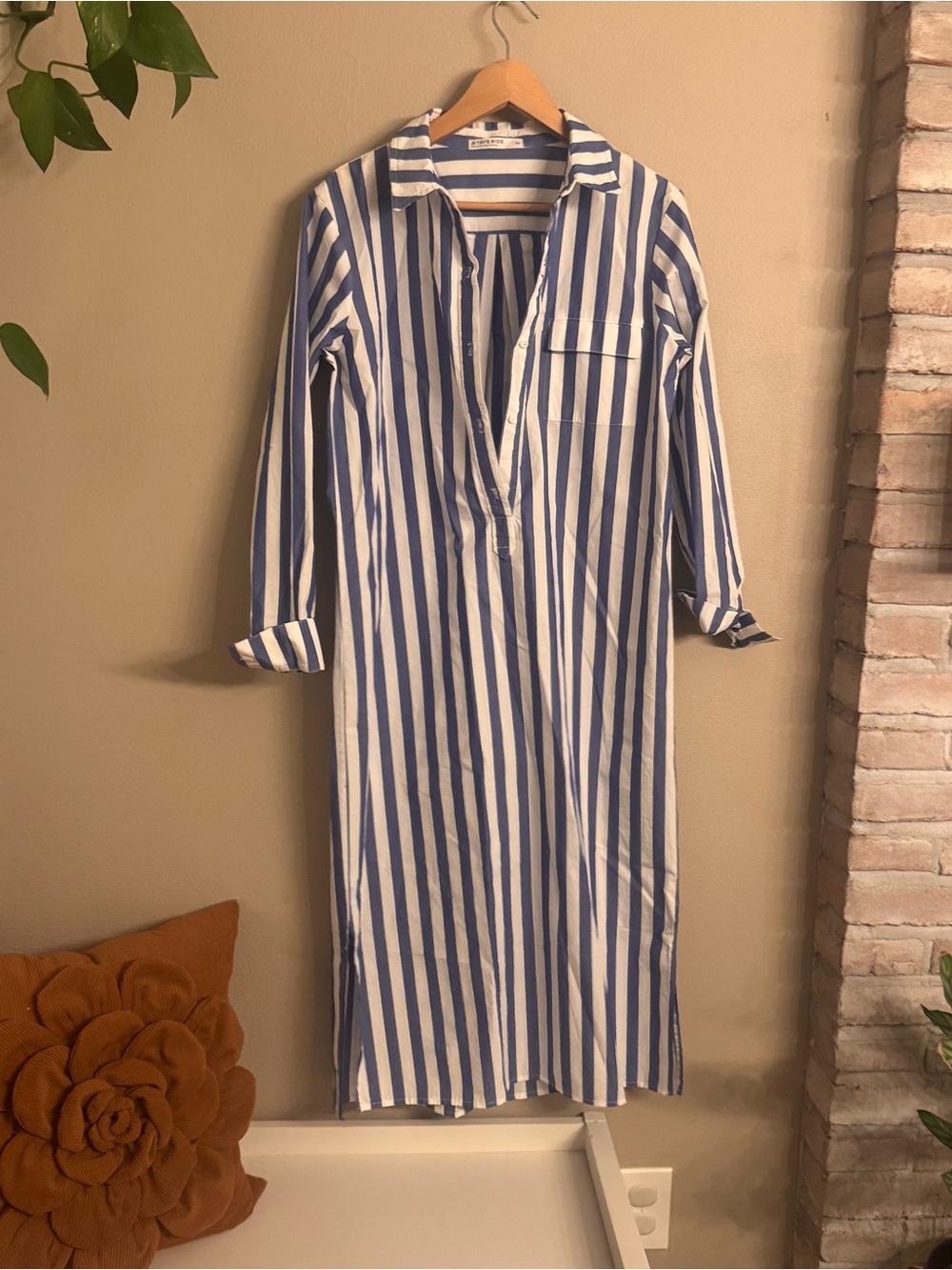 STATESIDE Striped Poplin Midi Dress